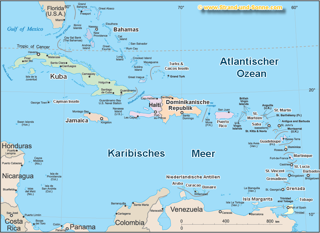 Karibik Karte gro