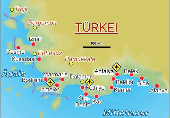 Tuerkei Karte Sdwesten